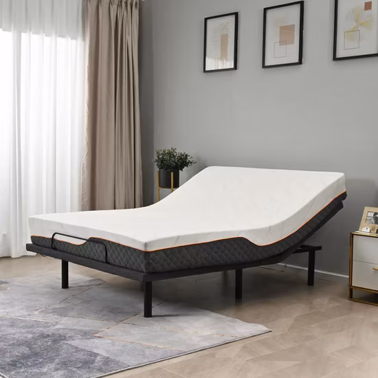 Luxus-Massage-USB-Anschlüsse, geteiltes King-Size-Bett, verstellbares Schlafsofa, Rahmen, elektrisches Bett